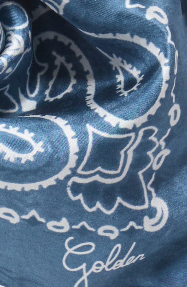 Golden Goose Golden Foulard Paisley Print Silk Square Scarf, Alternate, color,