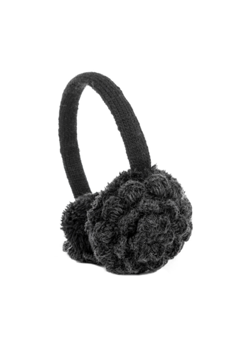 Camellia Earmuffs, Main, color, Black/Charcoal