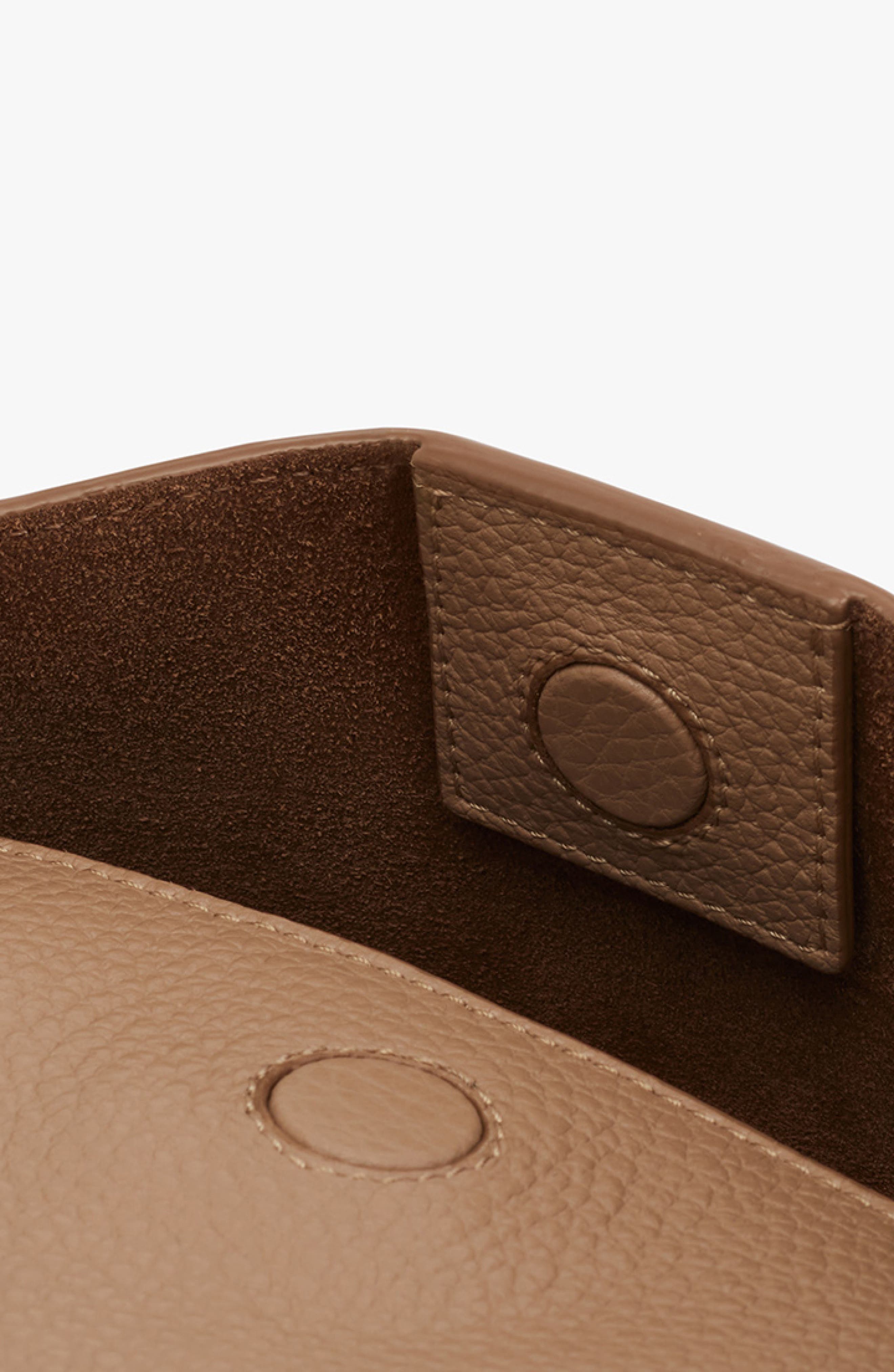 Double Loop Leather Crossbody Bag, Alternate, color, CAPPUCCINO
