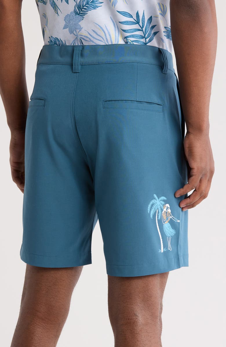 TravisMathew Open to Close Tech Chino Shorts, Alternate, color, Dark Teal Tiki