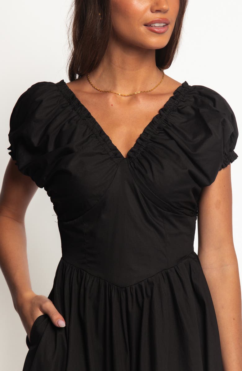 Petal & Pup Larson Midi Sundress, Alternate, color, Black