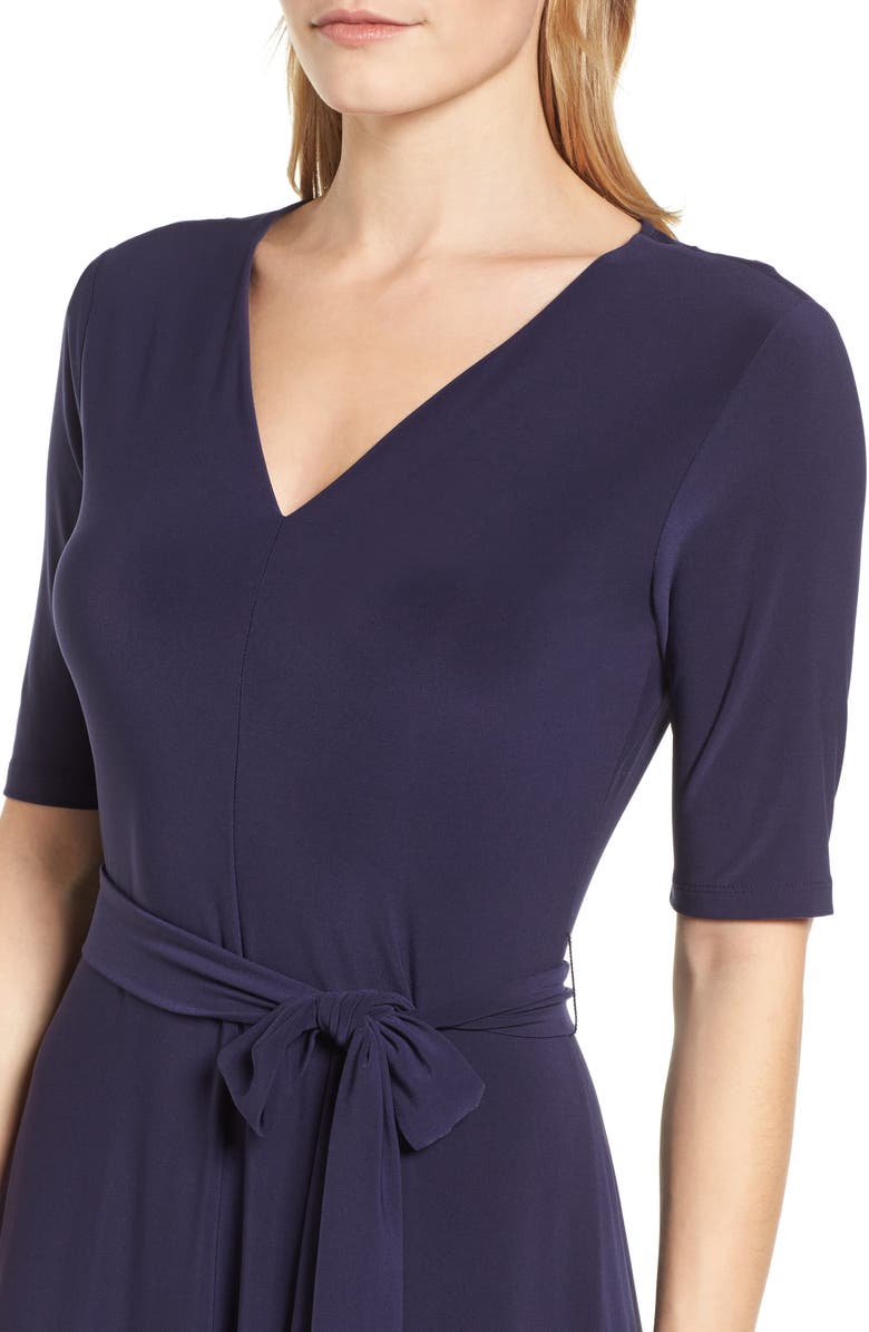 Chaus Lisa Tie Waist Dress, Alternate, color, 529-Evening Navy