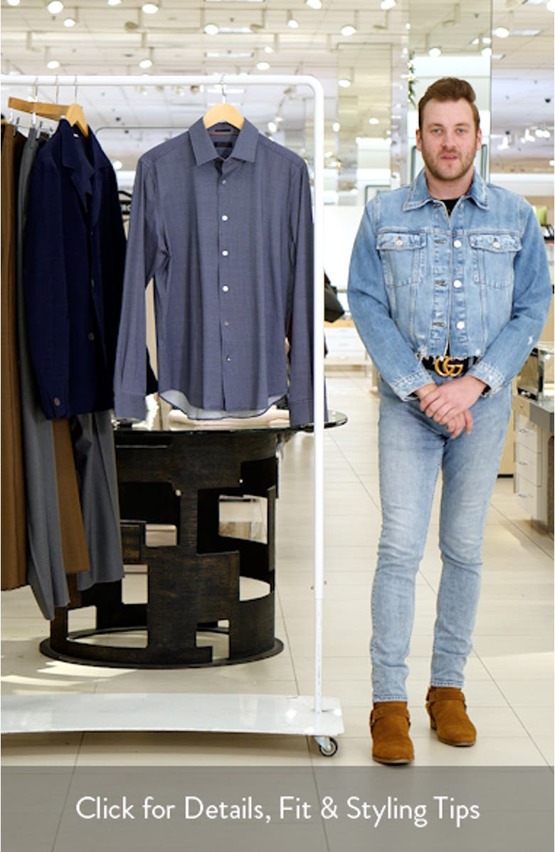 Bond Micropattern Knit Cotton Blend Dress Shirt, sales video thumbnail