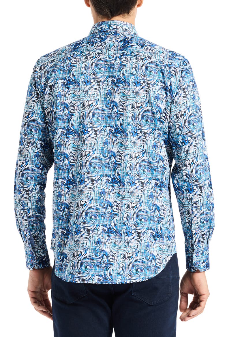 Zeth Long Sleeve Button-Up Shirt, Alternate, color, BLUE MULTI