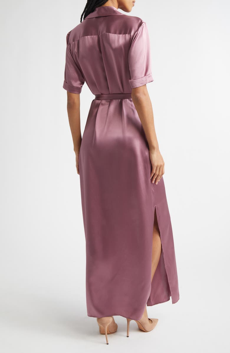 L'AGENCE Klement Utility Silk Maxi Dress, Alternate, color, Dusky Orchid