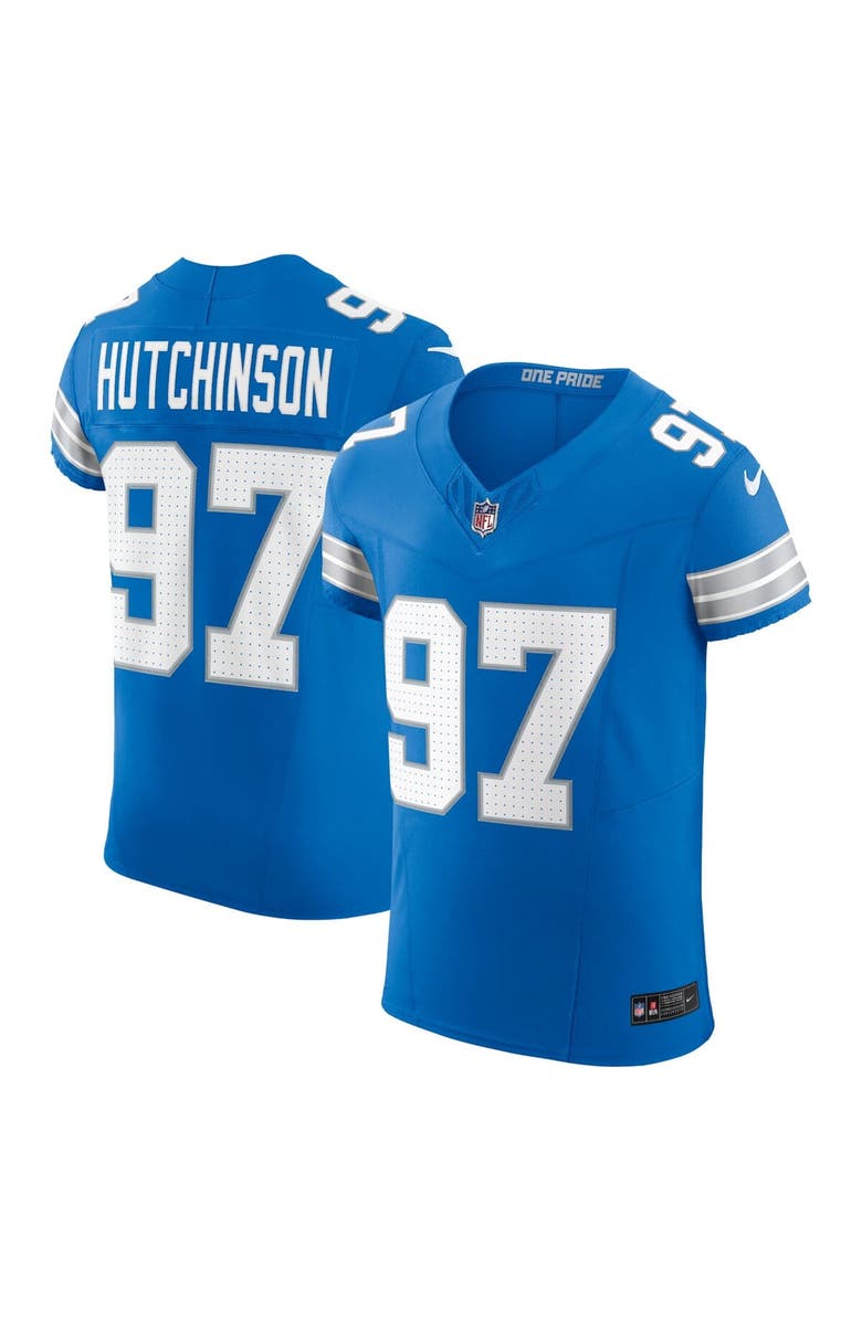 Nike Men's Nike Aidan Hutchinson Blue Detroit Lions Vapor F.U.S.E. Elite Jersey, Main, color, Blue
