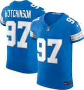 Nike Men's Nike Aidan Hutchinson Blue Detroit Lions Vapor F.U.S.E. Elite Jersey