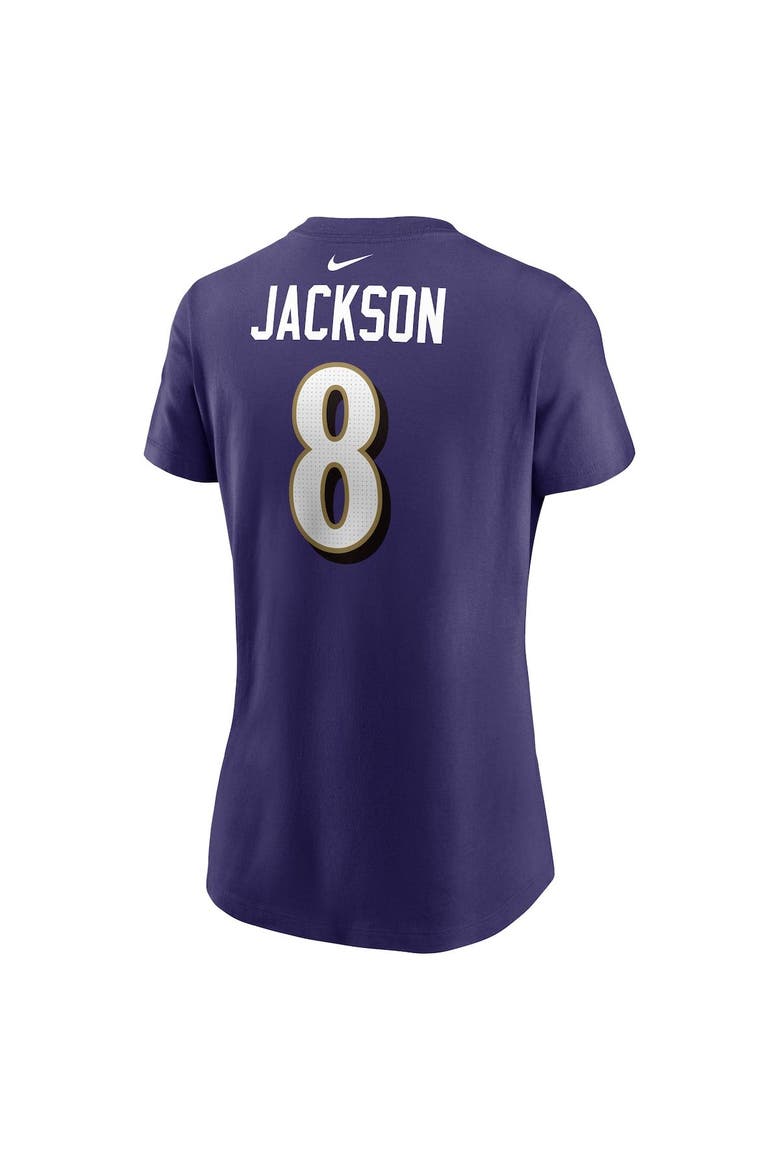 Women's Nike Lamar Jackson Purple Baltimore Ravens Player Name & Number T-Shirt, Alternate, color, Purple
