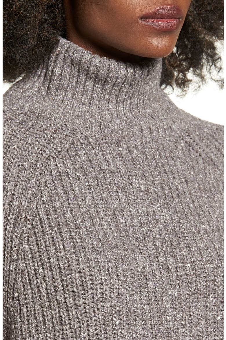 Mock Neck Sweater, Alternate, color, GREY MEDIUM CHARCOAL HEATHER