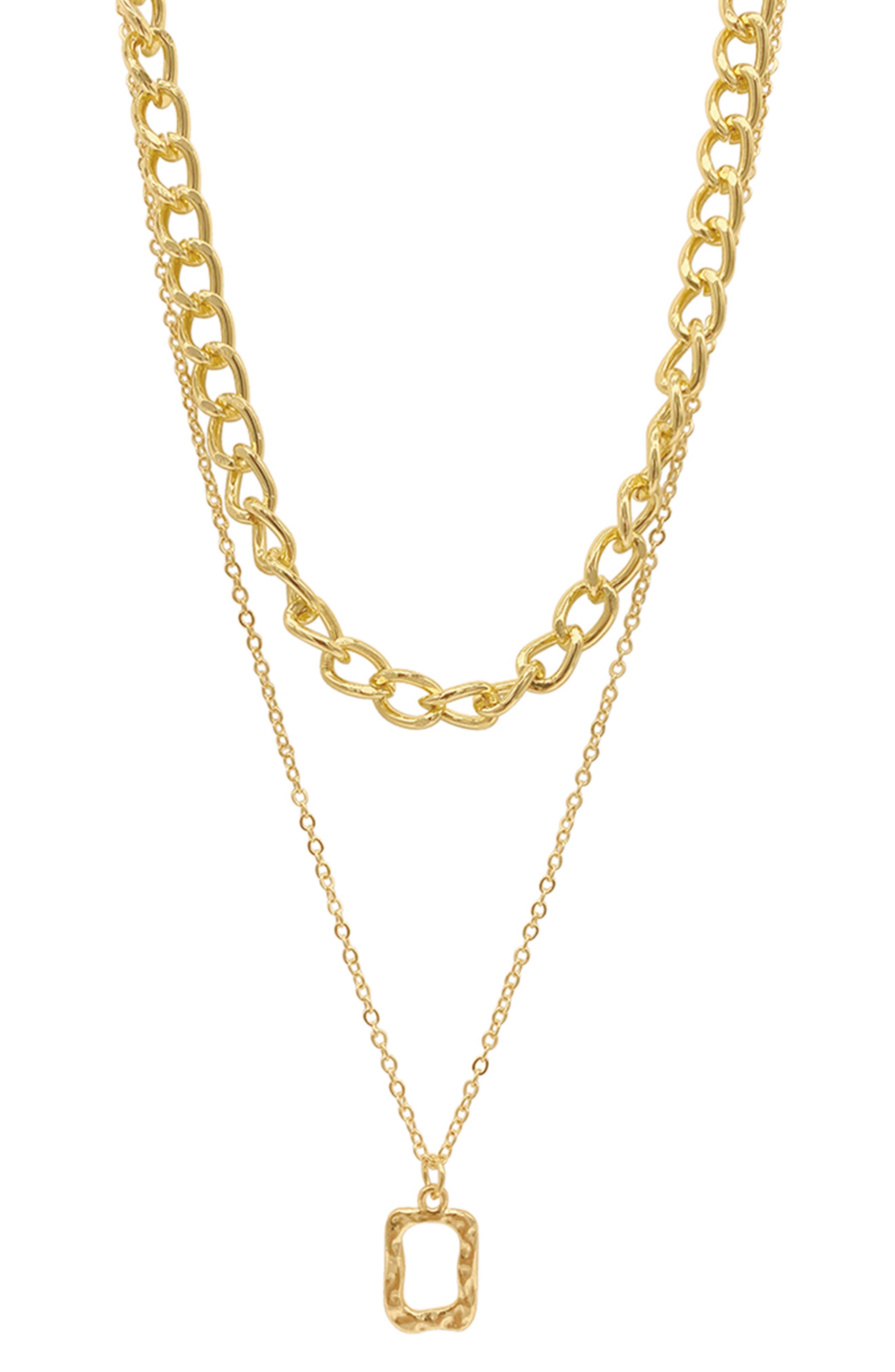 Adornia 14K Yellow Gold Vermeil Water Resistant Layered Chain Necklace ...