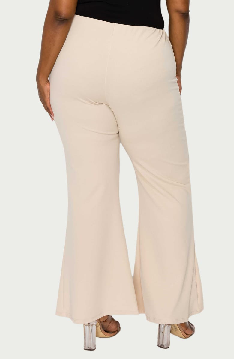 L I V D Button High Waist Flare Pants, Alternate, color, Taupe