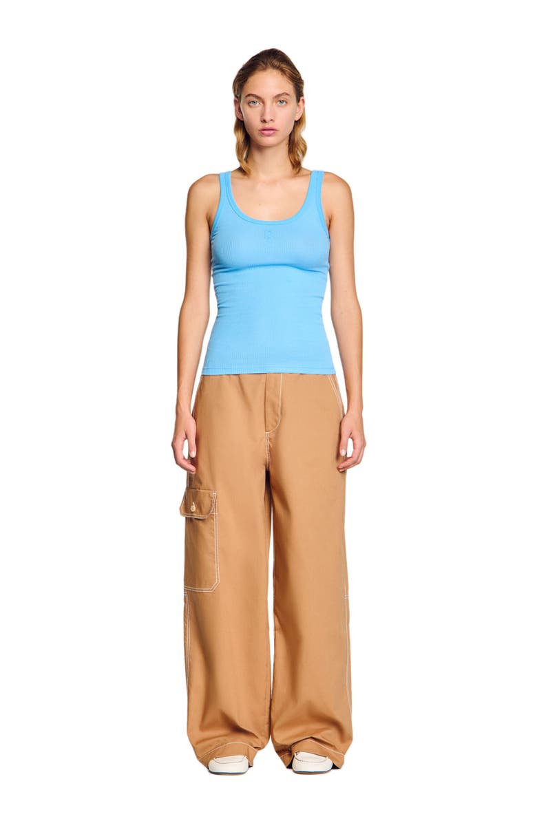 SANDRO Ribbed vest top, Main, color,