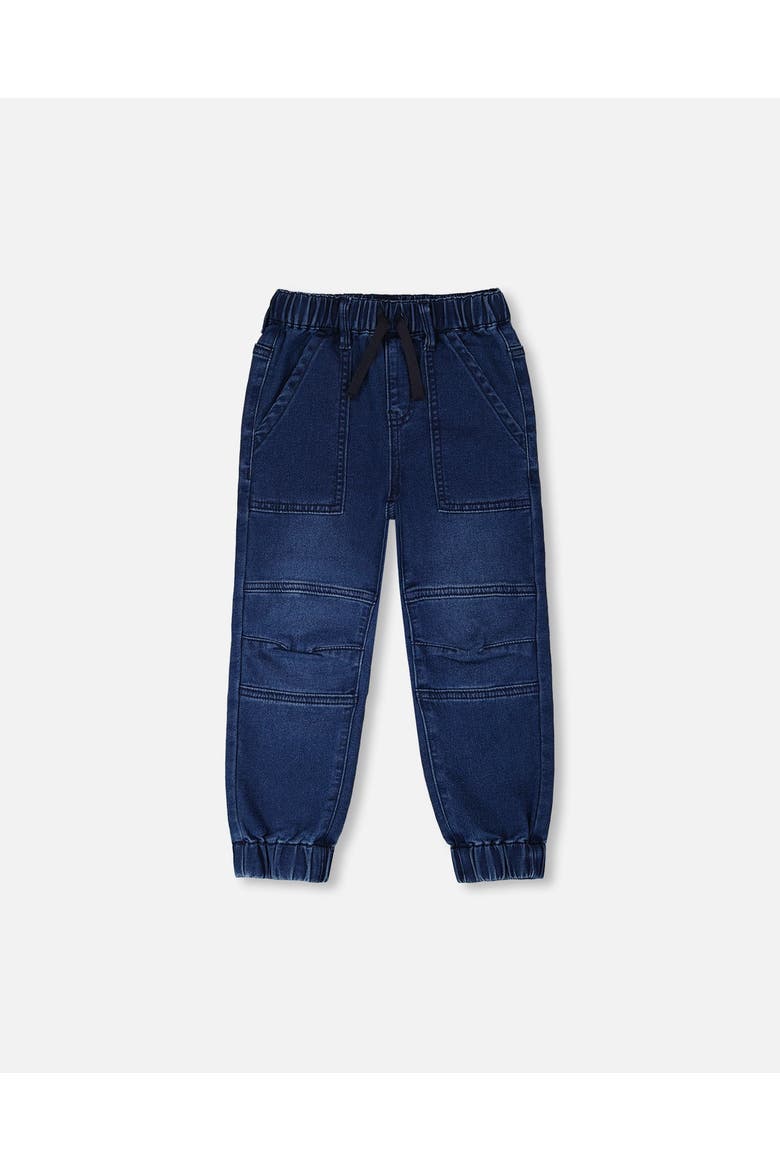 Stretch French Terry Denim Jogger, Main, color, Navy Blue Denim