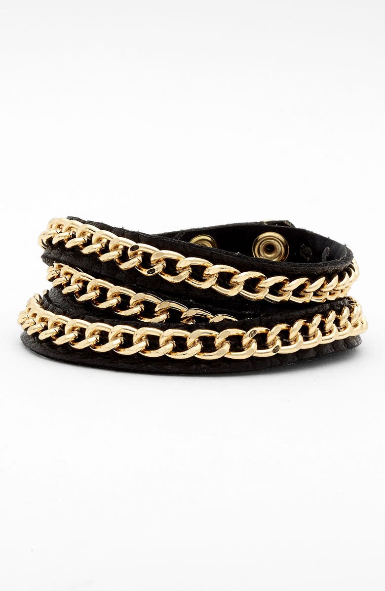 Tasha Leather Wrap Bracelet, Main, color,