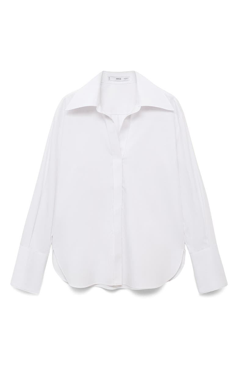 MANGO Button-Down Woven Shirt, Alternate, color, Off White