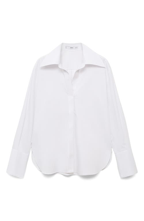 Mango Button-down Woven Shirt In White