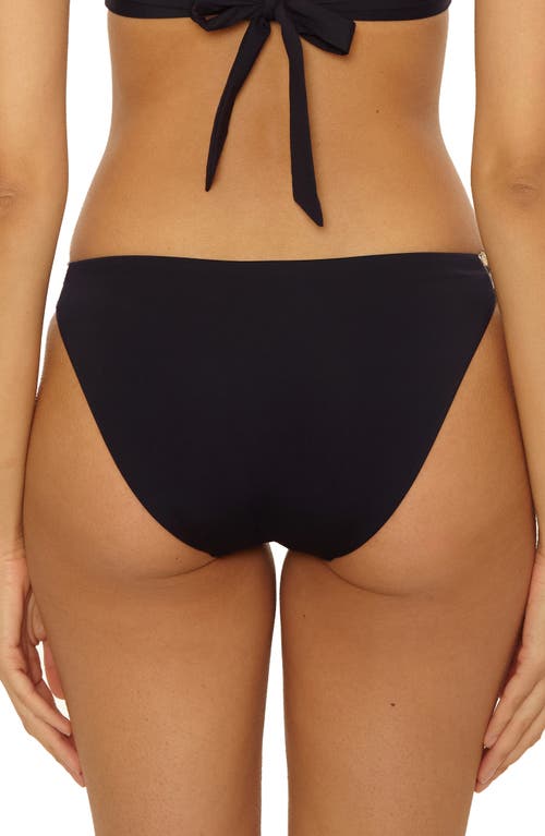 Becca Fiesta American Basket Weave Trim Bikini Bottoms In Black