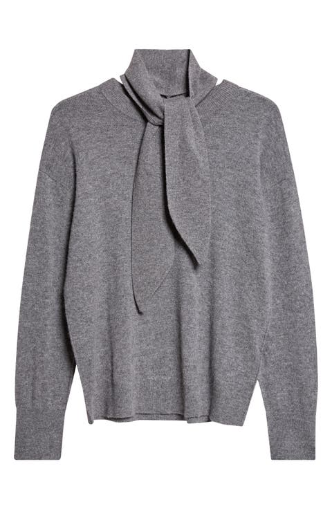 Wool & Cashmere Scarf Neck Sweater