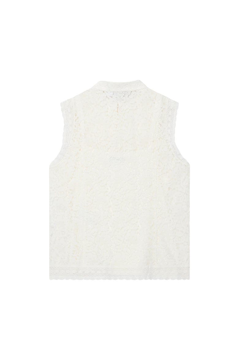 Lace Detail Military Top, Alternate, color, Ivory