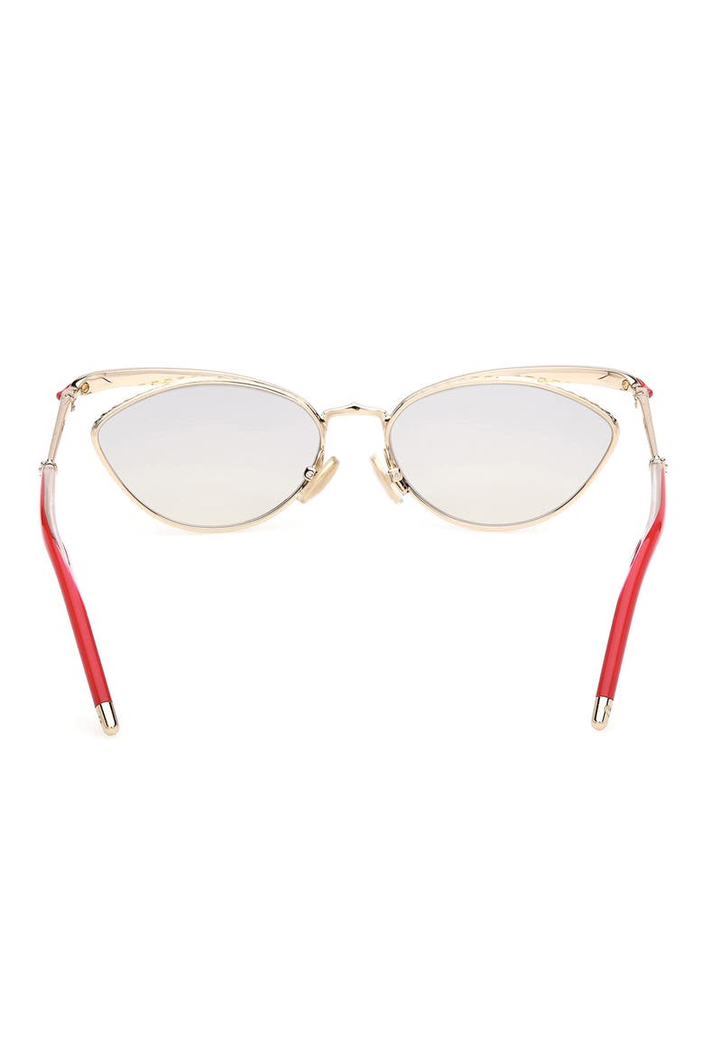 56mm Geometric Sunglasses, Alternate, color, GOLD / RED / DIVEL