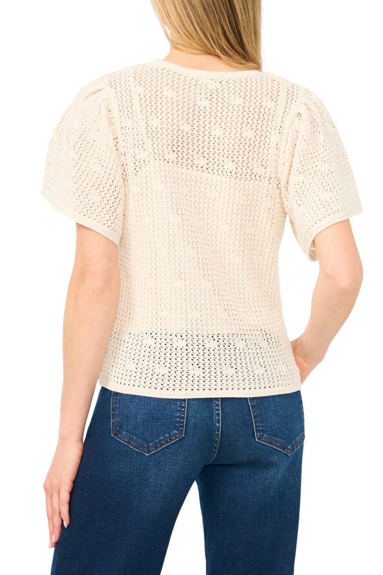 Short Sleeve Sweater, Alternate, color, EGGNOG