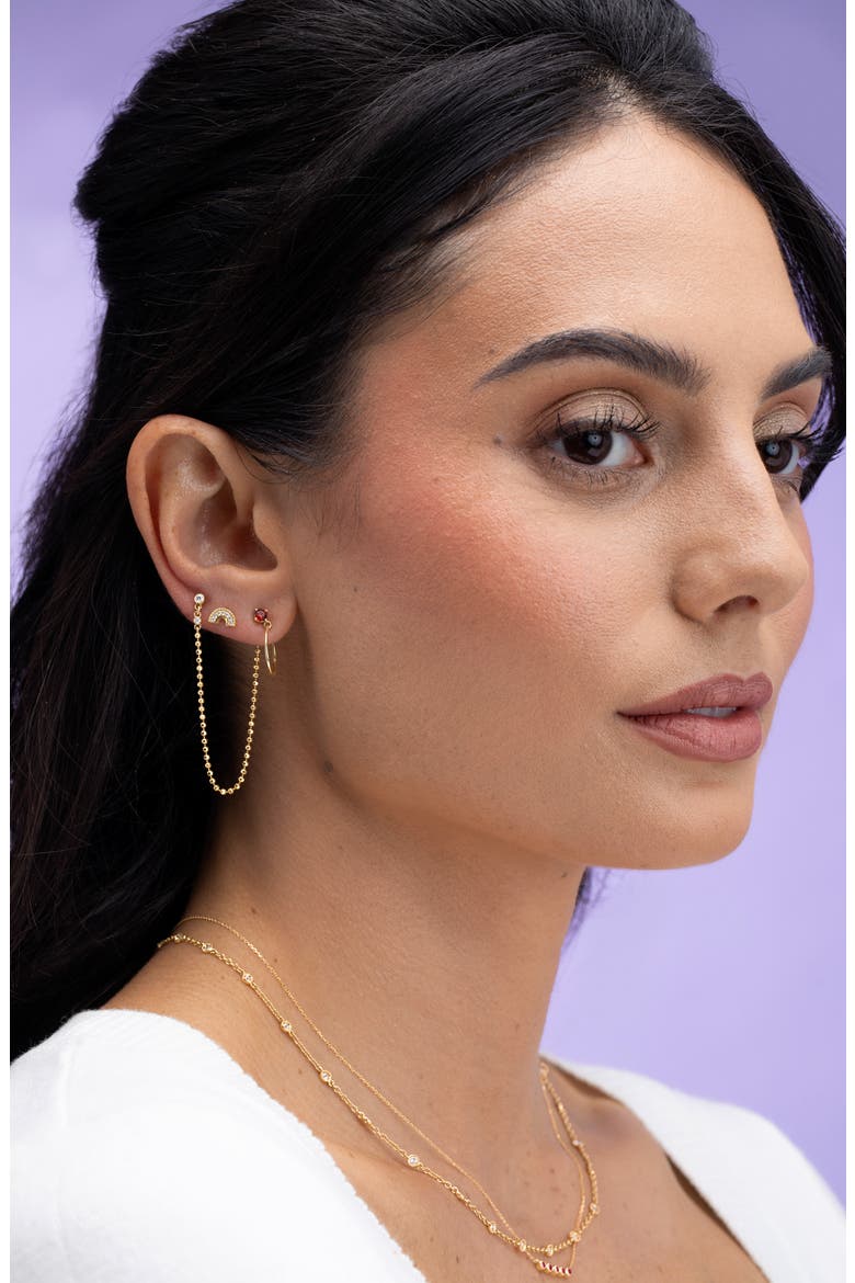 Mykonos Diamond Ball Chain Drop Earrings (Nordstrom Exclusive), Alternate, color, 18K YELLOW GOLD