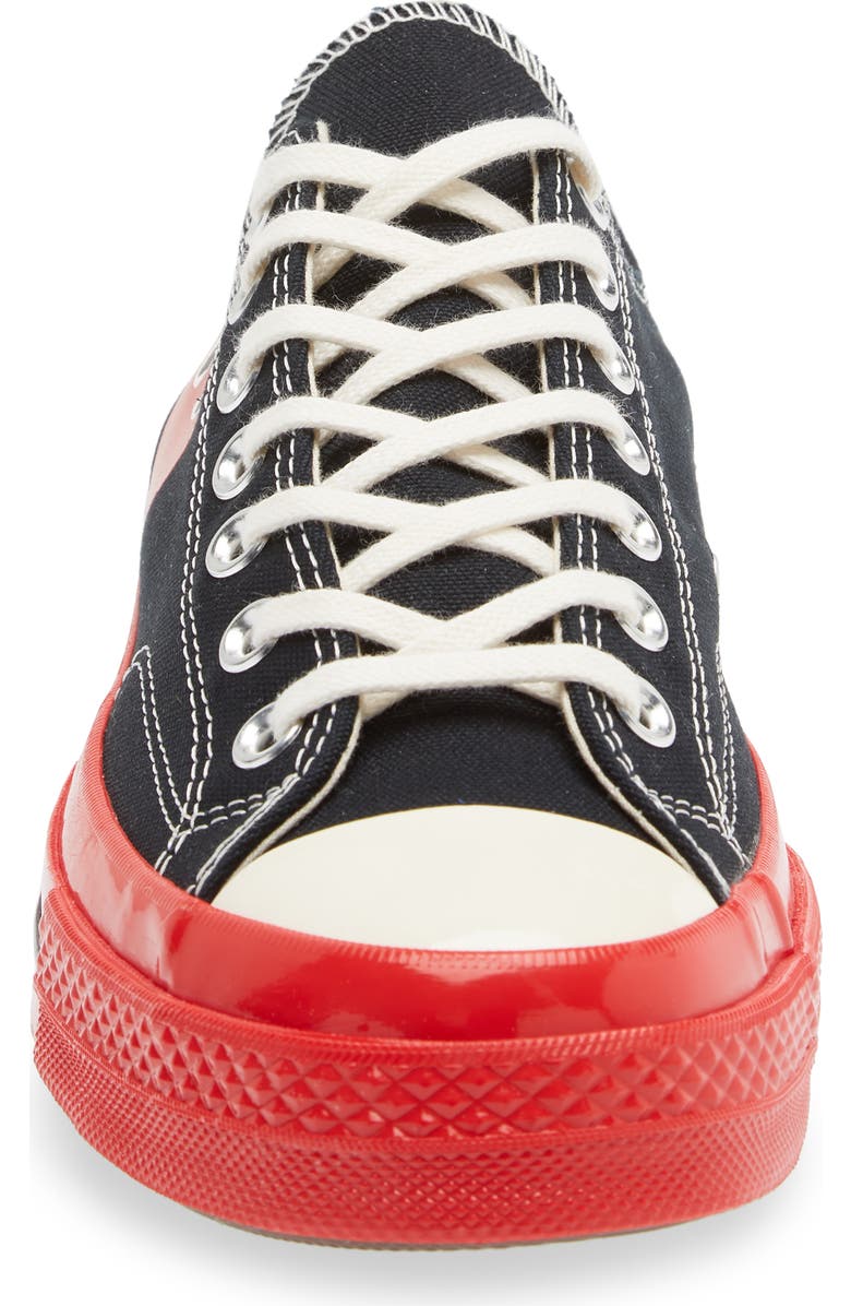 Comme des Garçons PLAY x Converse Chuck Taylor<sup>®</sup> Hidden Heart Red Sole Low Top Sneaker, Alternate, color,
