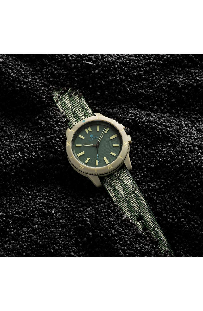 MVMT WATCHES Minimal Sport Ocean Plastic Strap Watch, 38mm, Alternate, color, Atlantic Green