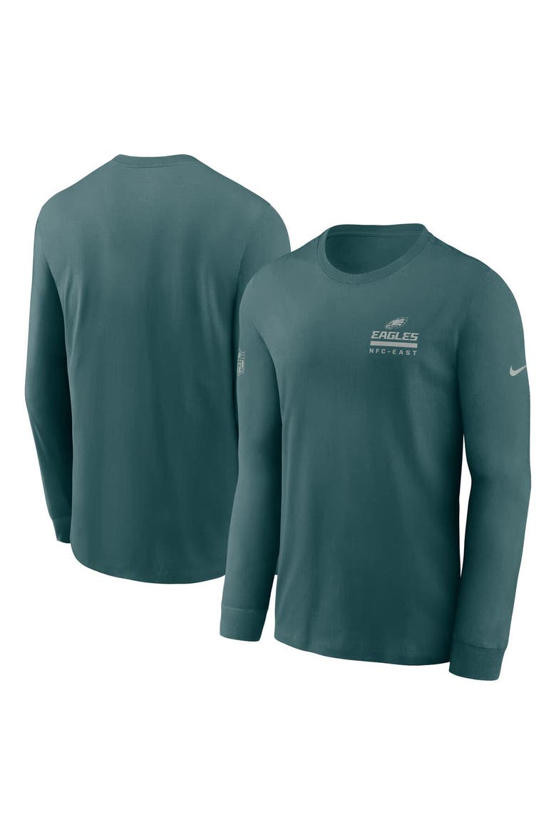 Men's Nike Midnight Green Philadelphia Eagles Sideline Performance Long Sleeve T-Shirt, Alternate, color, Green