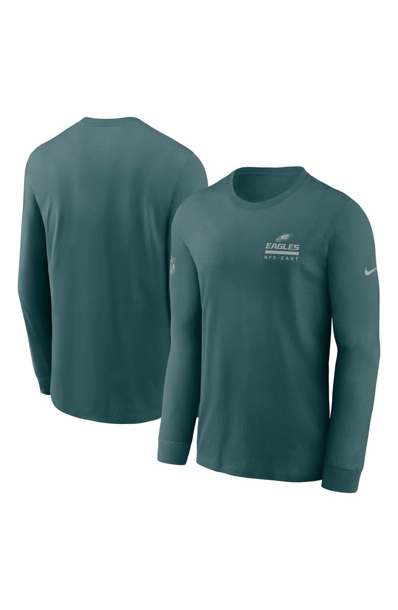 Nike Men's Nike Midnight Green Philadelphia Eagles Sideline Performance Long Sleeve T-Shirt, Alternate, color, Green