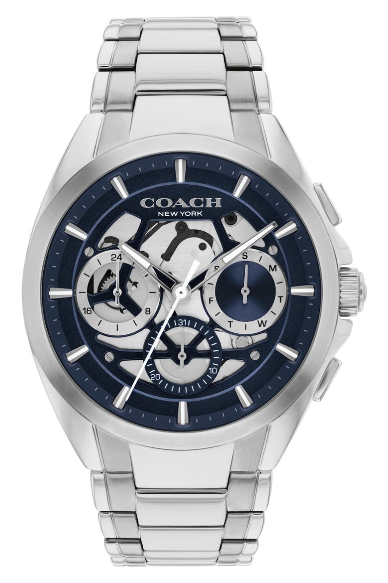 Jackson Bracelet Chronograph Watch, 41.5mm, Main, color, SILVER