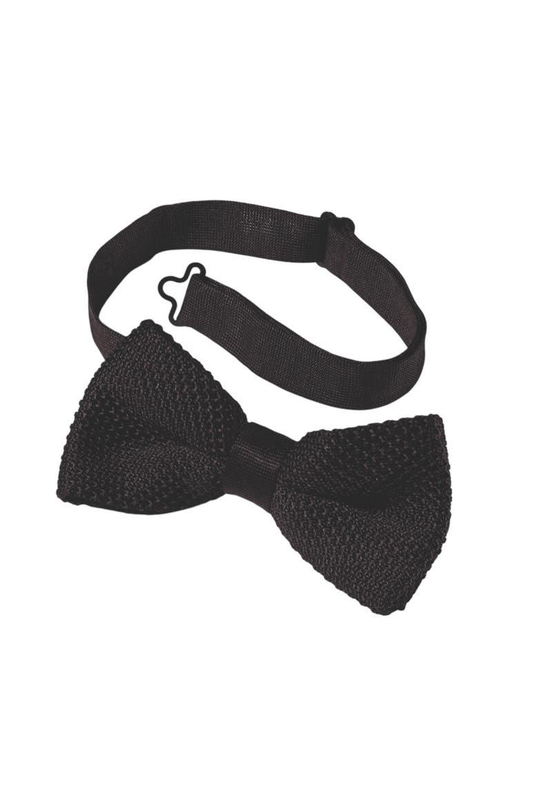 Classic Knitted Ready-Tied Bow Tie, Main, color, Black