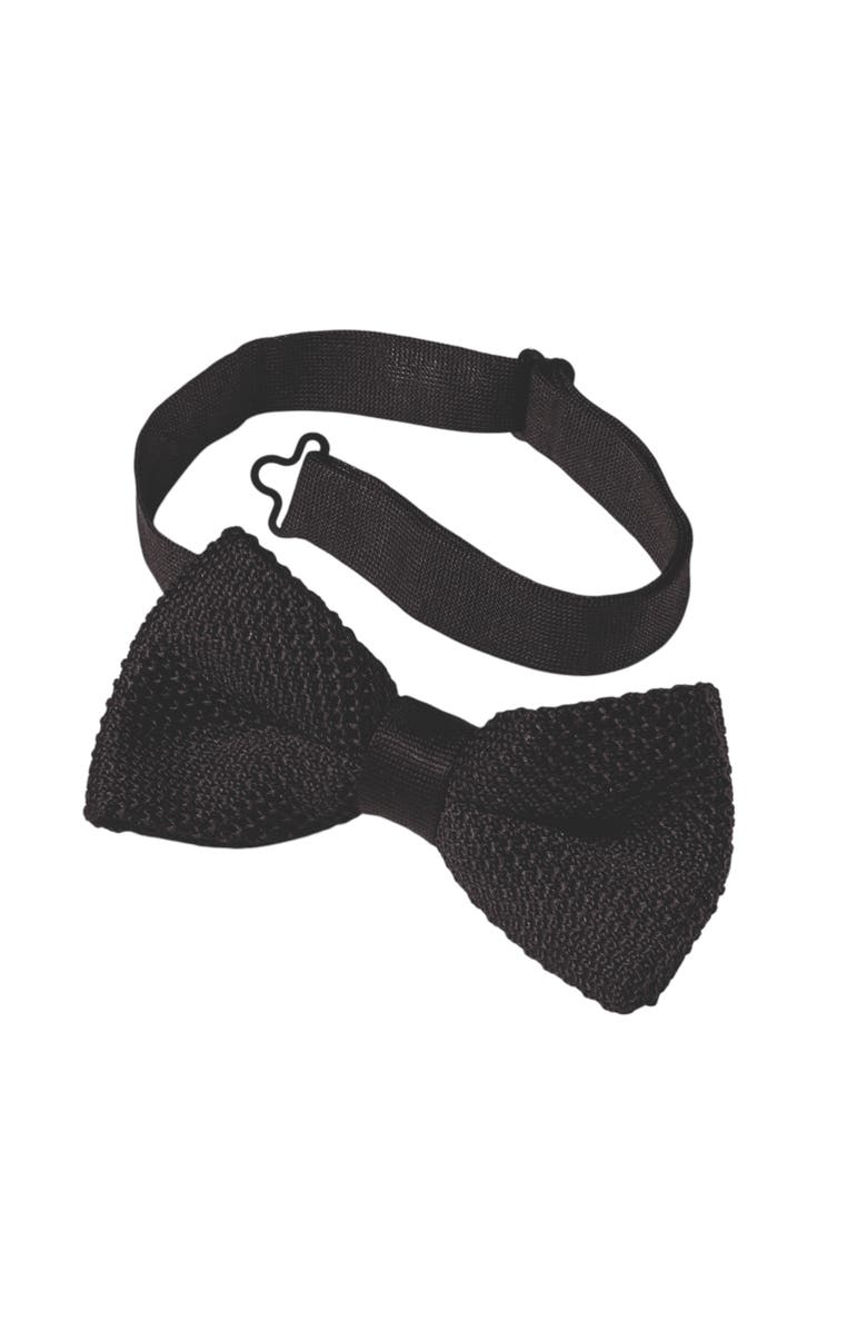 Charles Tyrwhitt Classic Knitted Ready-Tied Bow Tie, Main, color, Black