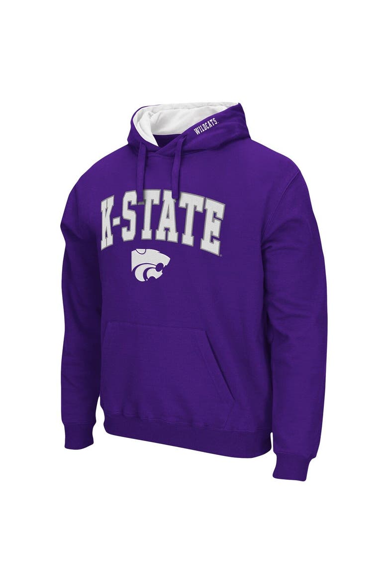Men's Colosseum Purple Kansas State Wildcats Arch & Logo 3.0 Pullover Hoodie, Alternate, color, Purple