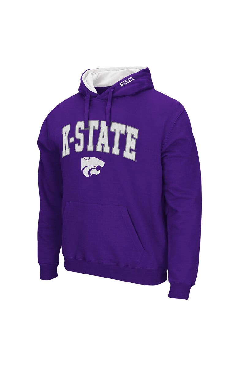 COLOSSEUM Men's Colosseum Purple Kansas State Wildcats Arch & Logo 3.0 Pullover Hoodie, Alternate, color, Purple