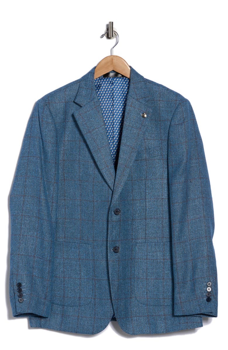 T.R. PREMIUM Slim Fit Two Button Blazer, Main, color, Blue