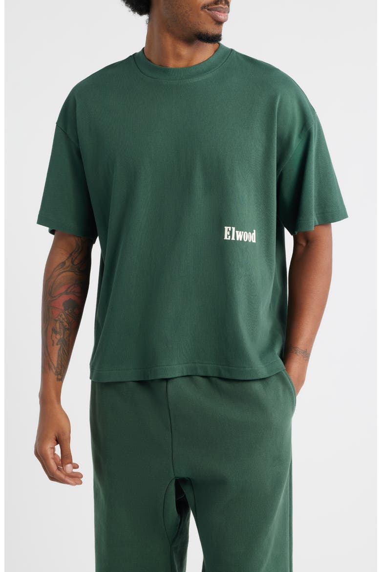 Boxy Heavyweight Cotton Crop T-Shirt, Main, color, EMERALD