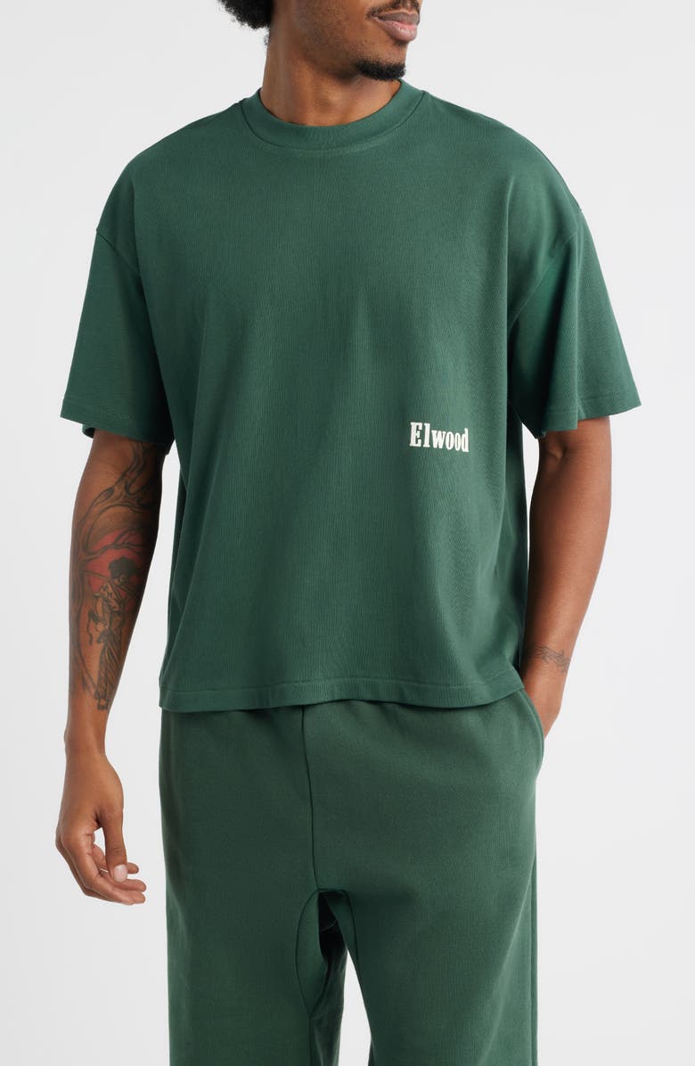 Elwood Boxy Heavyweight Cotton Crop T-Shirt, Main, color, Emerald