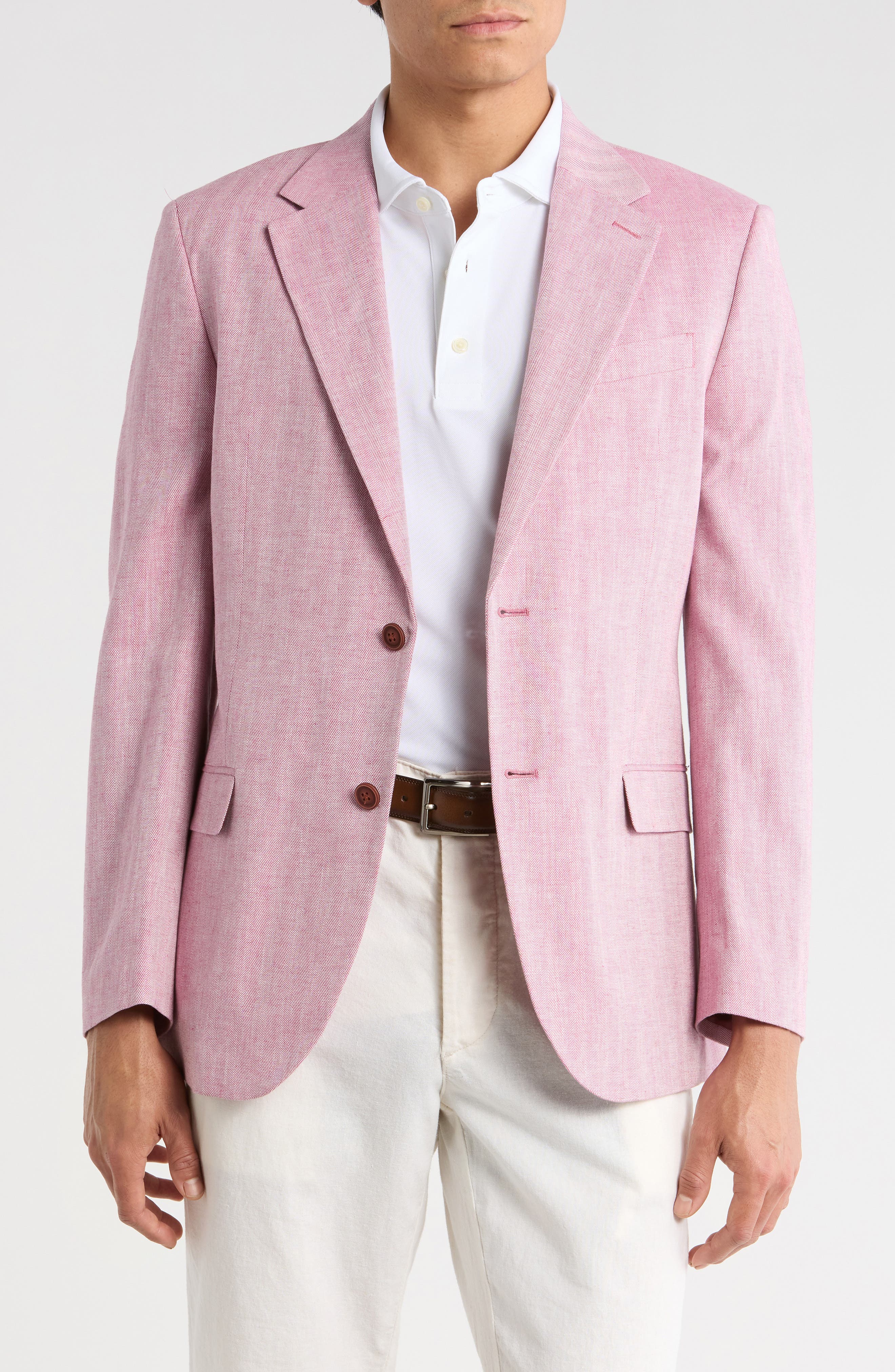 Nautica Brielle Herringbone Cotton & Linen Blend Sport Coat