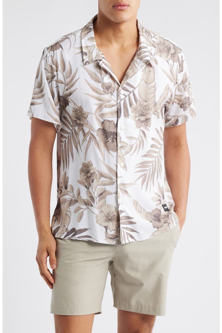 Beach Camp Shirt, Main, color, NATURAL/ WHITE