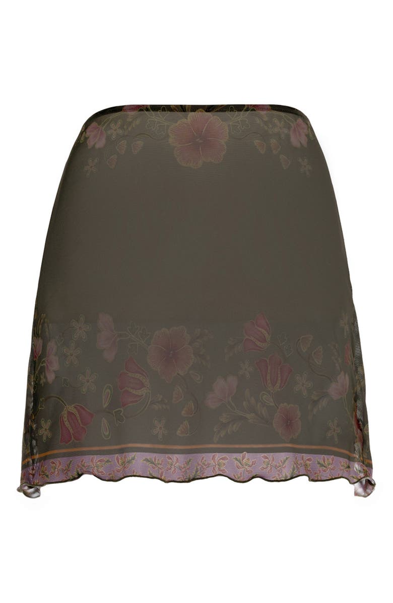 Agua Bendita Aranxa Aura Cover-Up Skirt, Alternate, color, Green