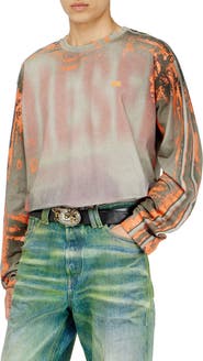 DIESEL® T-Filmy Long Sleeve Stretch Cotton T-Shirt