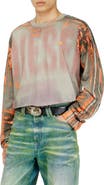DIESEL® T-Filmy Long Sleeve Stretch Cotton T-Shirt