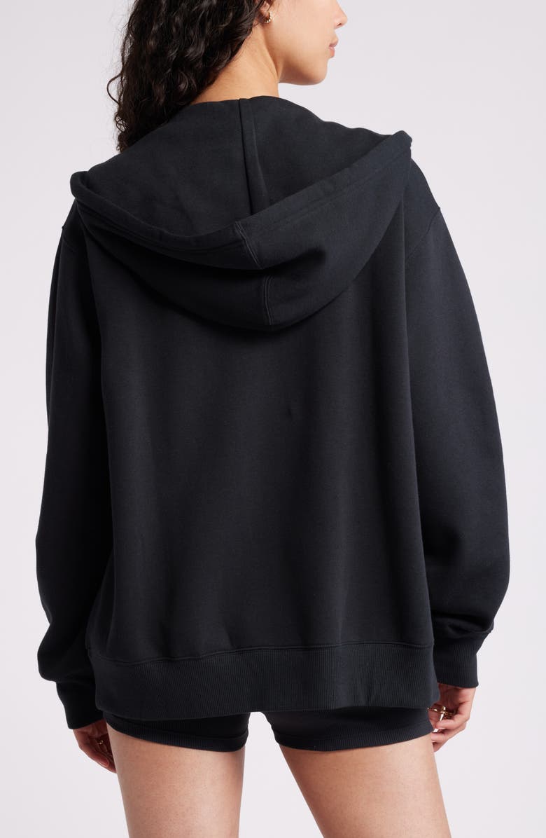 BP. Oversize Zip Fleece Hoodie, Alternate, color, Black Jet