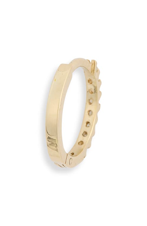Anzie Cleo Mini Pavé Diamond Single Huggie Hoop Earring In 0.065 Ctw Yellow Gold/diamond