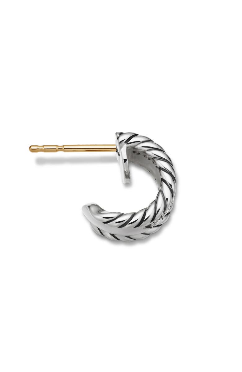 David Yurman Cable Classics Extra Small Earrings with Diamonds, Alternate, color, 
