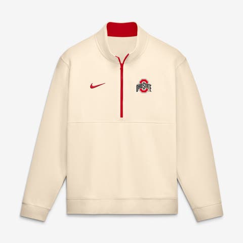 Men's Nike Cream Ohio State Buckeyes Primetime Club Fleece Half-Zip Pullover