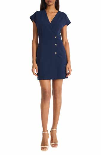Donna Morgan Cap Sleeve Button Front Minidress