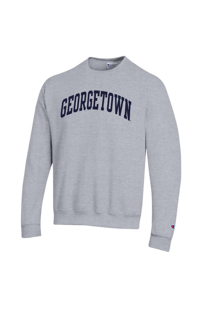 Champion Men's Champion Heather Gray Georgetown Hoyas Basic Arch Fleece Pullover Sweatshirt, Alternate, color, Heather Gray