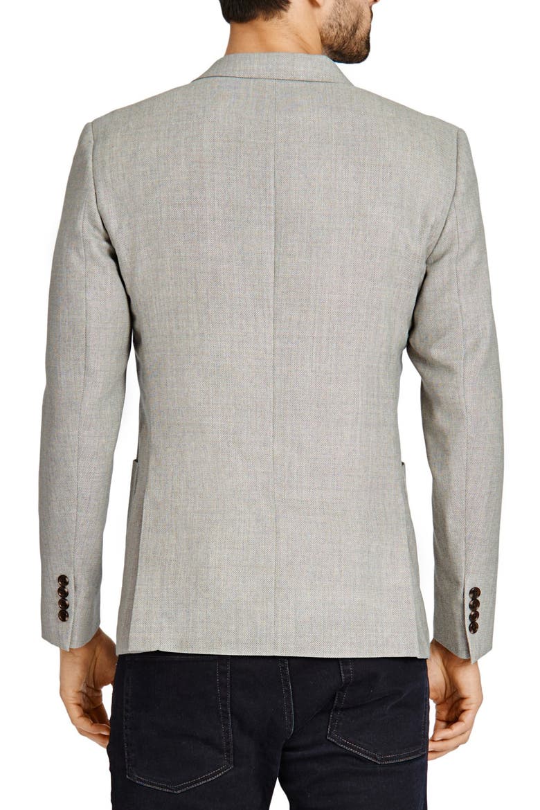 Trim Fit Wool Blazer, Alternate, color, GREY